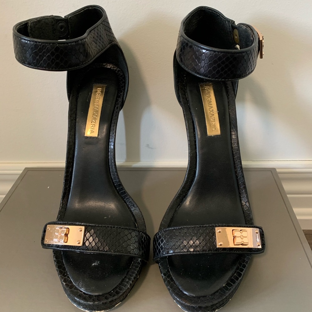 Black high heel sandals BCBG!